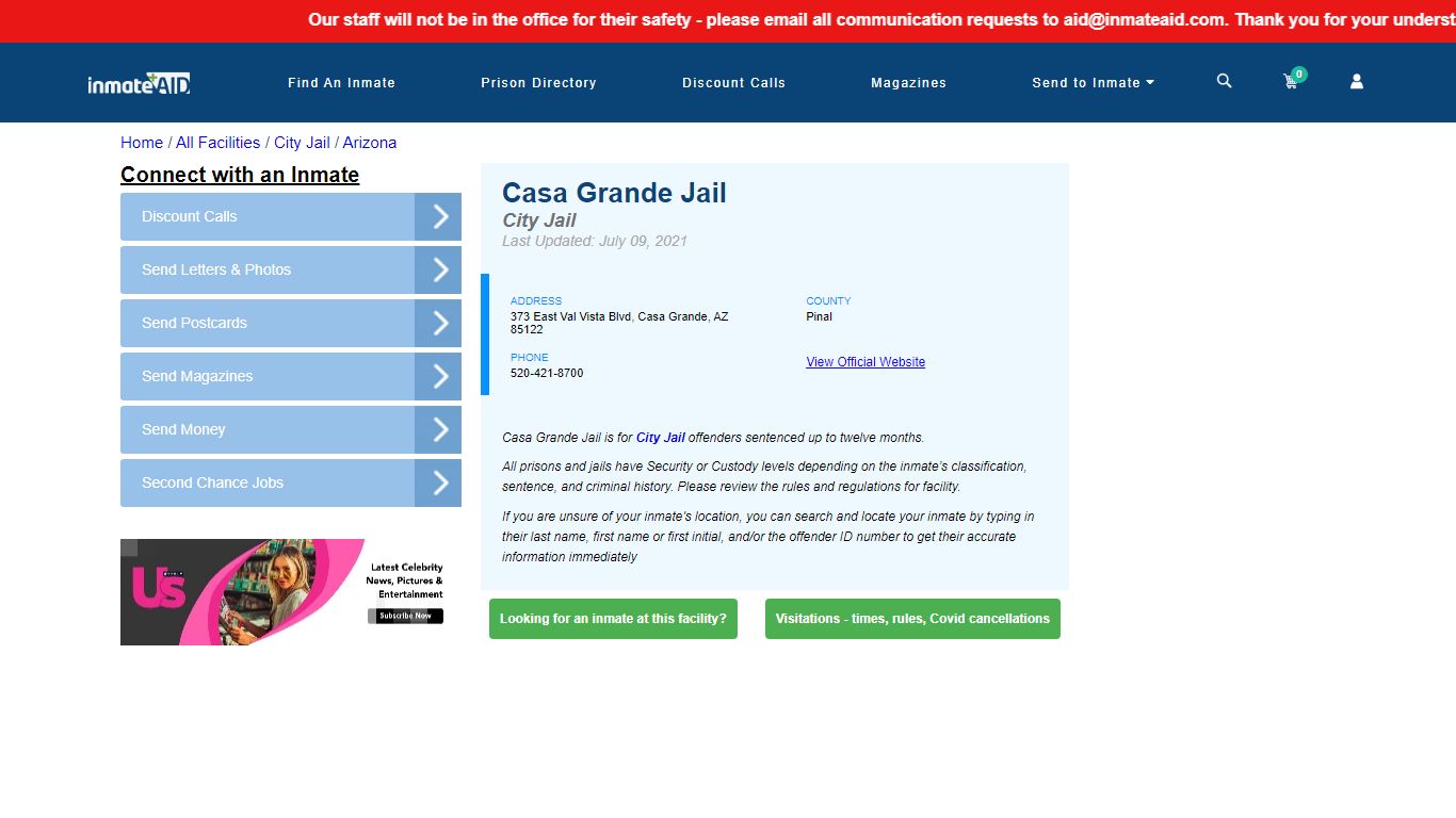 Casa Grande Jail | Inmate Locator