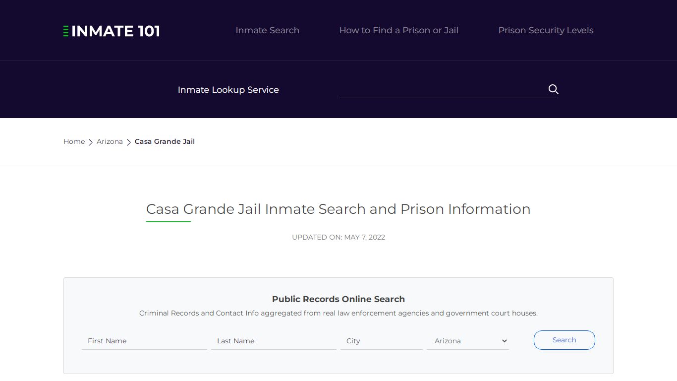 Casa Grande Jail Inmate Search, Visitation, Phone no ...