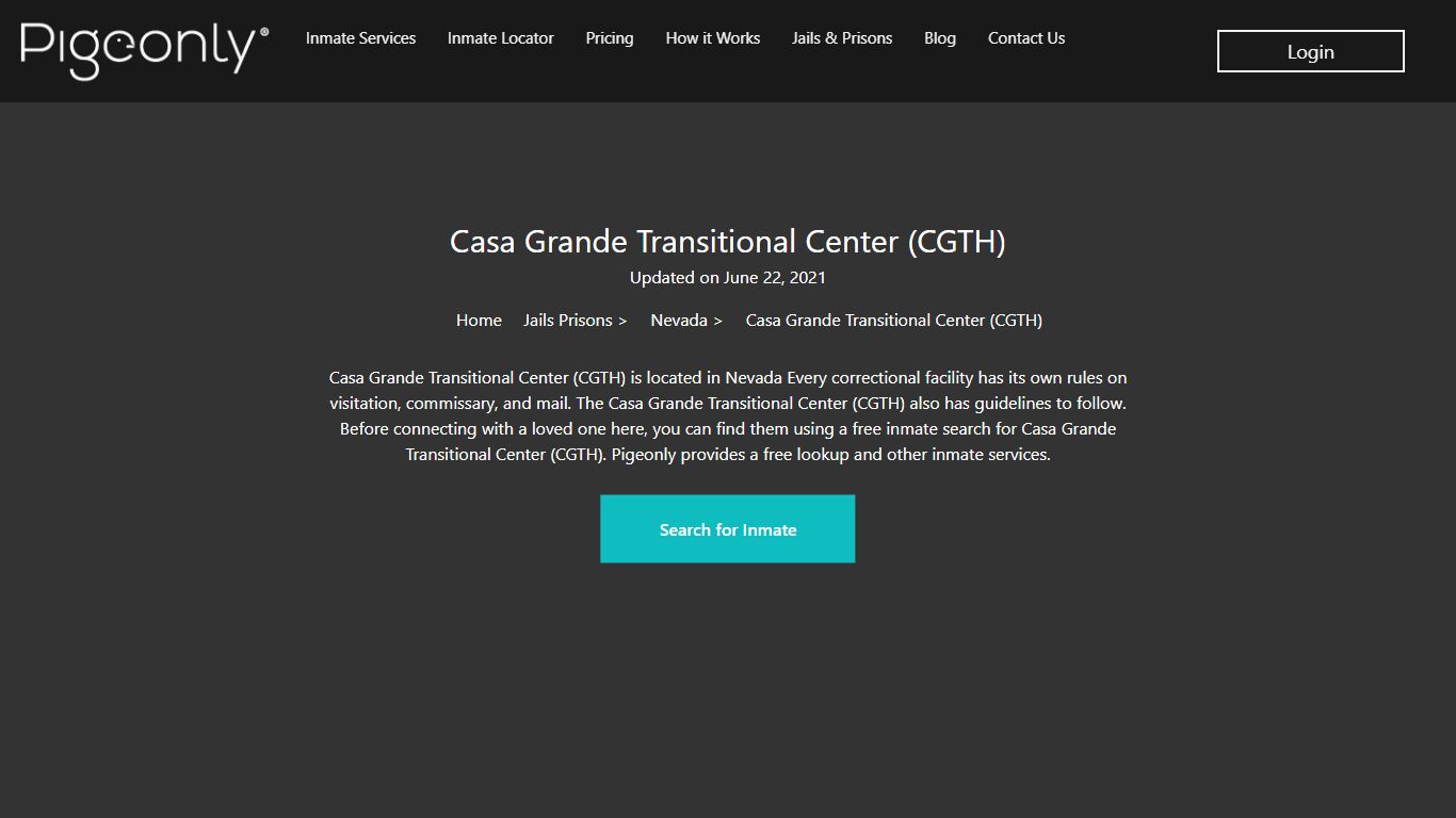 Casa Grande Transitional Center (CGTH) Inmate Search | Nevada