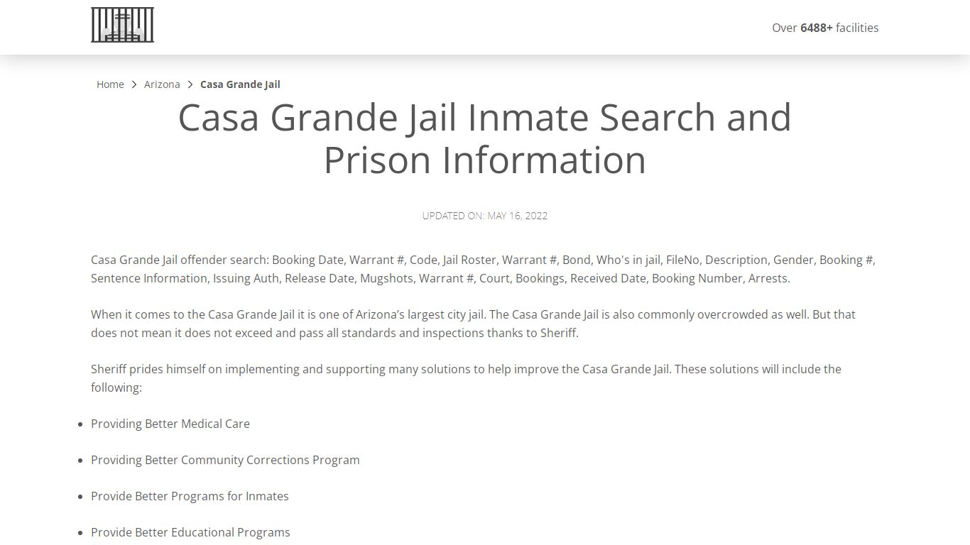 Casa Grande Jail Inmate Search, Visitation, Phone no ...