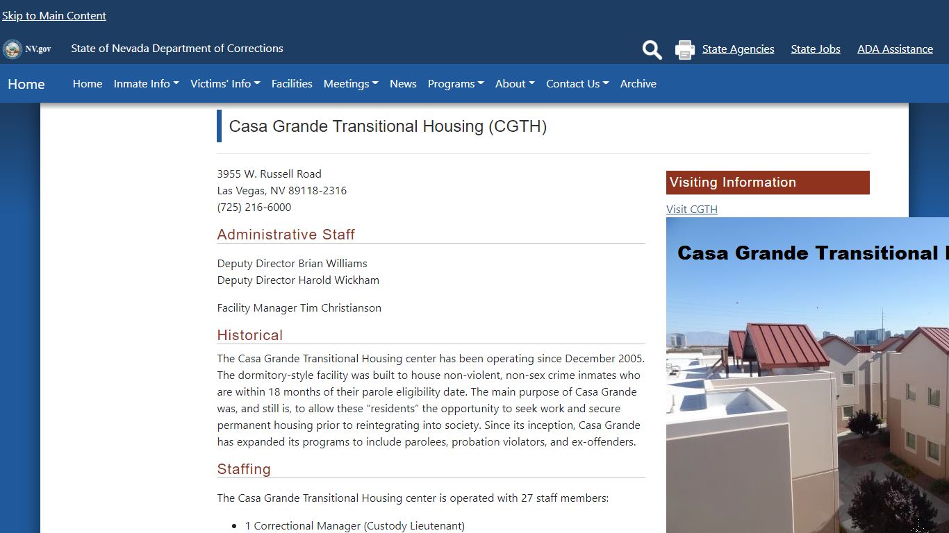 Casa Grande Transitional Housing Facility | Nevada ...